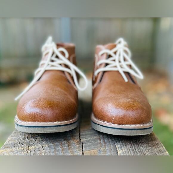 Steve Madden Boys BChuka Chukka Cognac Leather Boots. Size 5. NEW - Picture 8 of 9